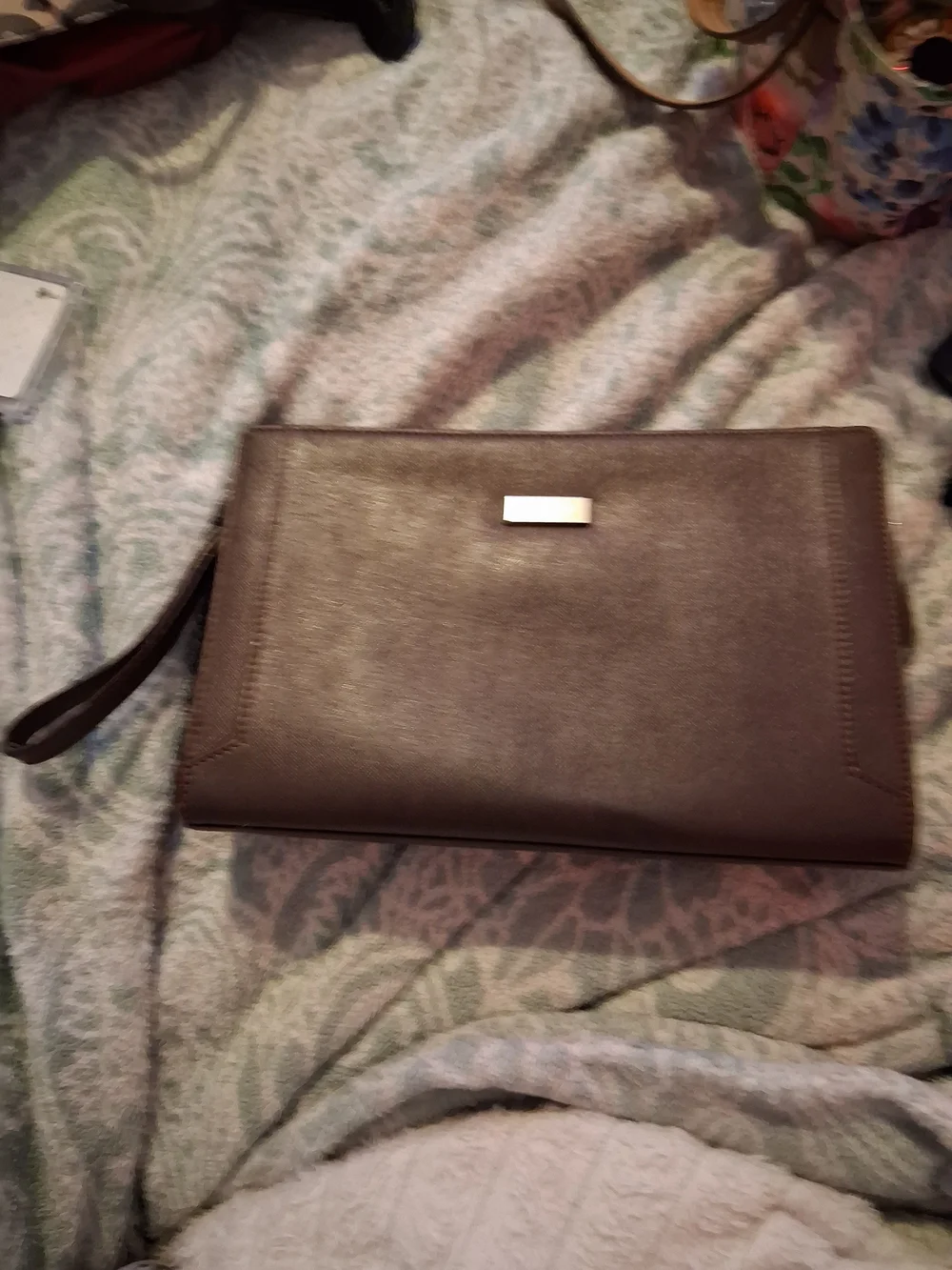 Men's Burberry Brown Leather Wristlet Clutch - Picture 1 of 7